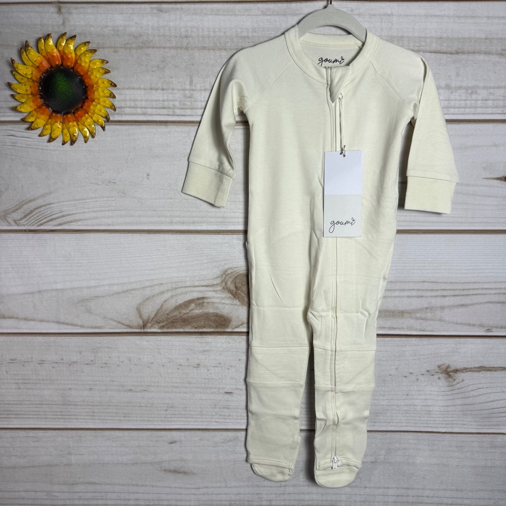 Goumi Kids Organic Cotton Bamboo Cloud Grow With You Zipper Jumpsuit 6-12M